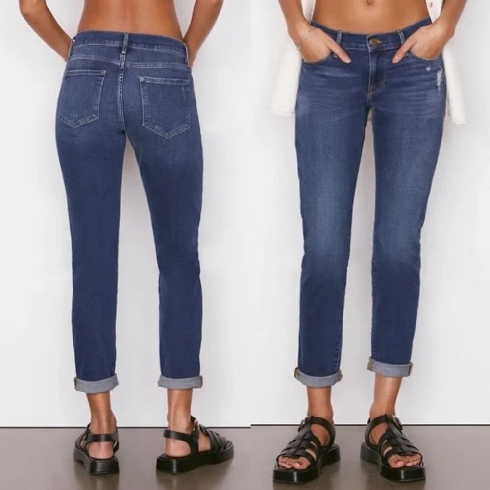 Frame Le Garcon Azure Size 31 Mid Rise Zip Up Premium Denim Jeans